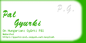 pal gyurki business card