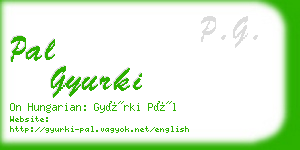 pal gyurki business card